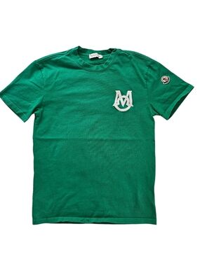 Moncler Green Short-Sleeve Logo Patch Tee